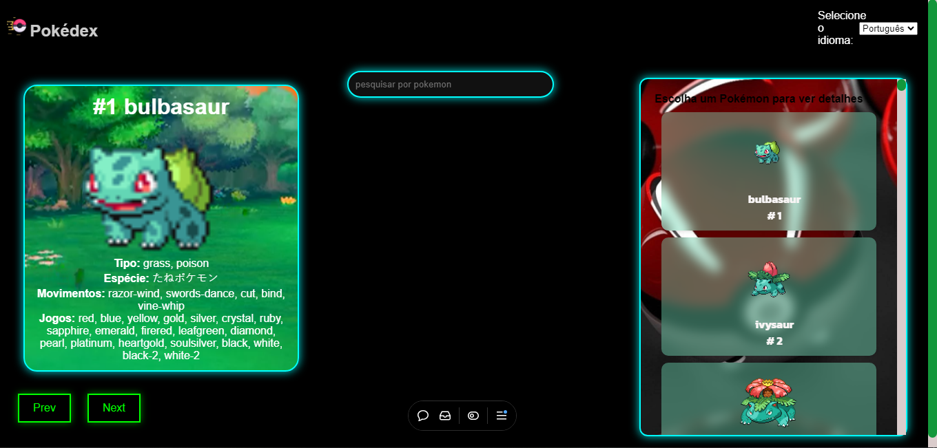 imagem de um site de pesquisa de pokemon